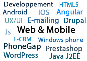 Nuage mots clés WEB & MOBILE Compétences Web et Mobile